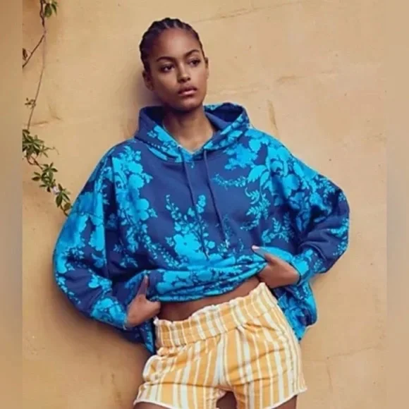 Free People Movement Sprint to the Finish Printed Hoodie and short SET - Picture 4 of 10